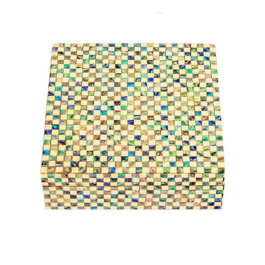 Egyptian jewelry box inlaid with mother of pearl