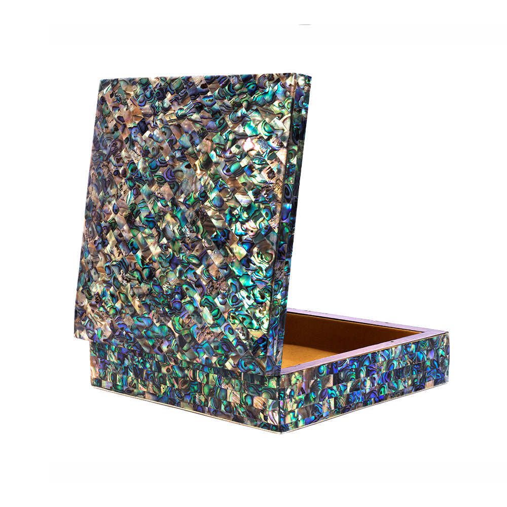 Egyptian jewelry box inlaid with mother of pearl Blue