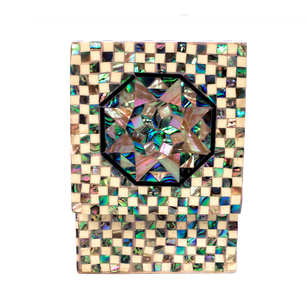 Egyptian jewelry box inlaid with mother of pearl
