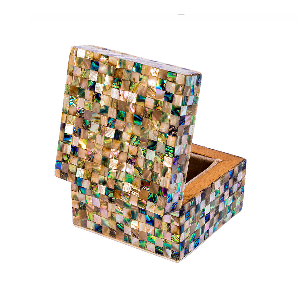 Egyptian jewelry box inlaid with mother of pearl
