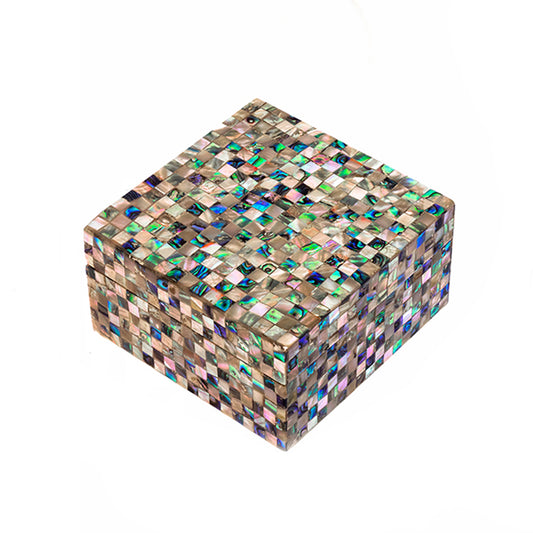Egyptian jewelry box inlaid with mother of pearl