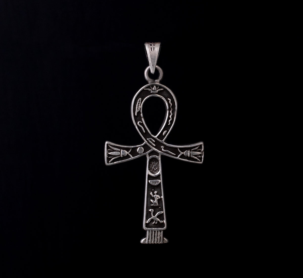 Handcrafted 925 Sterling Silver Ankh Egyptian Key of life  Pendant and Chain