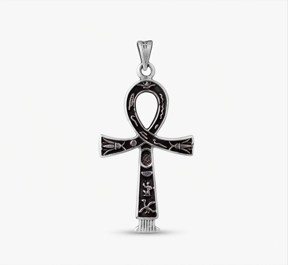 Handcrafted 925 Sterling Silver Ankh Egyptian Key of life  Pendant and Chain