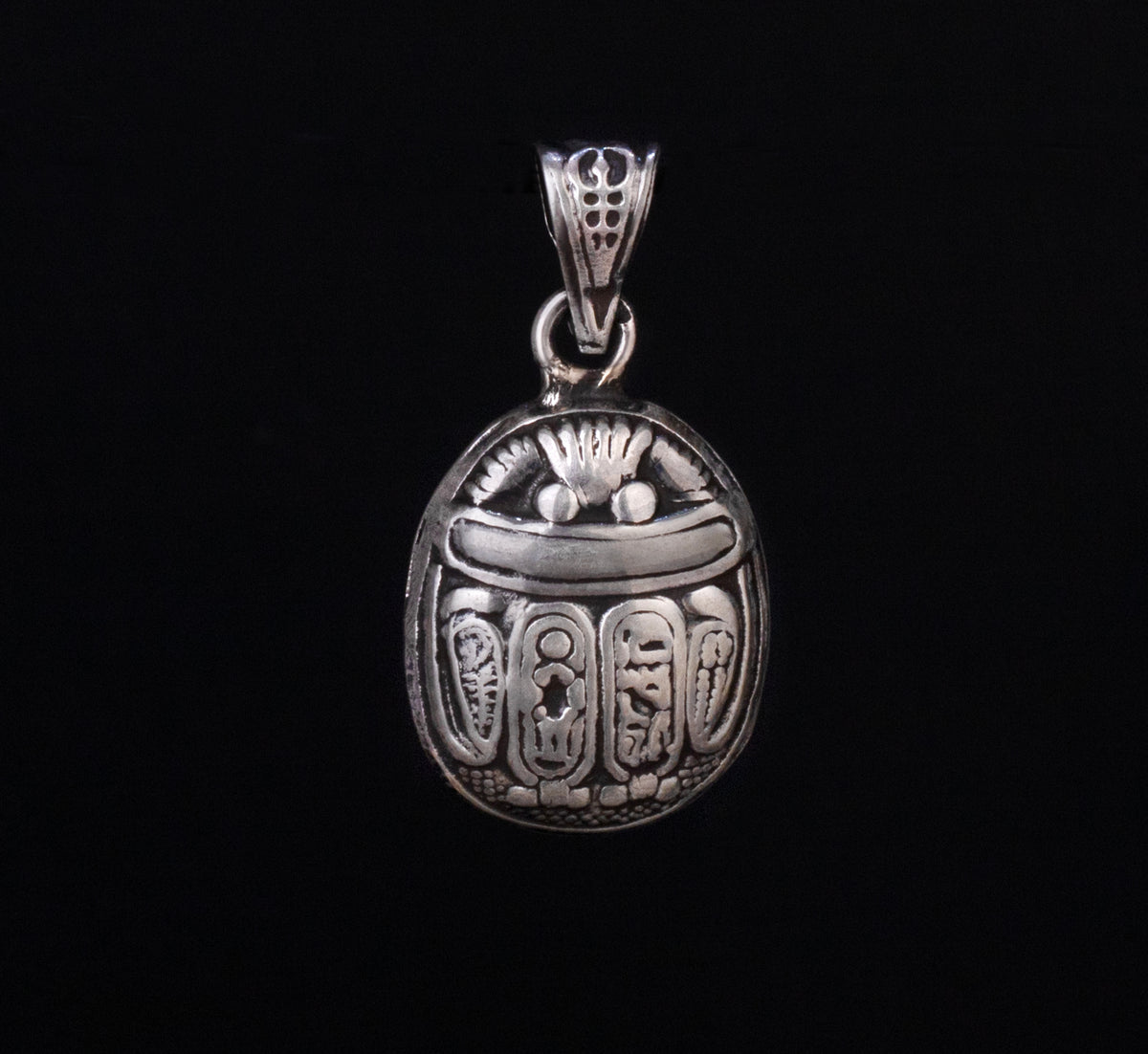 Egyptian Sterling Silver Scarab Beetle Pendant made in Egypt