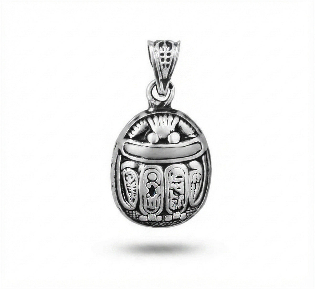 Egyptian Sterling Silver Scarab Beetle Pendant made in Egypt
