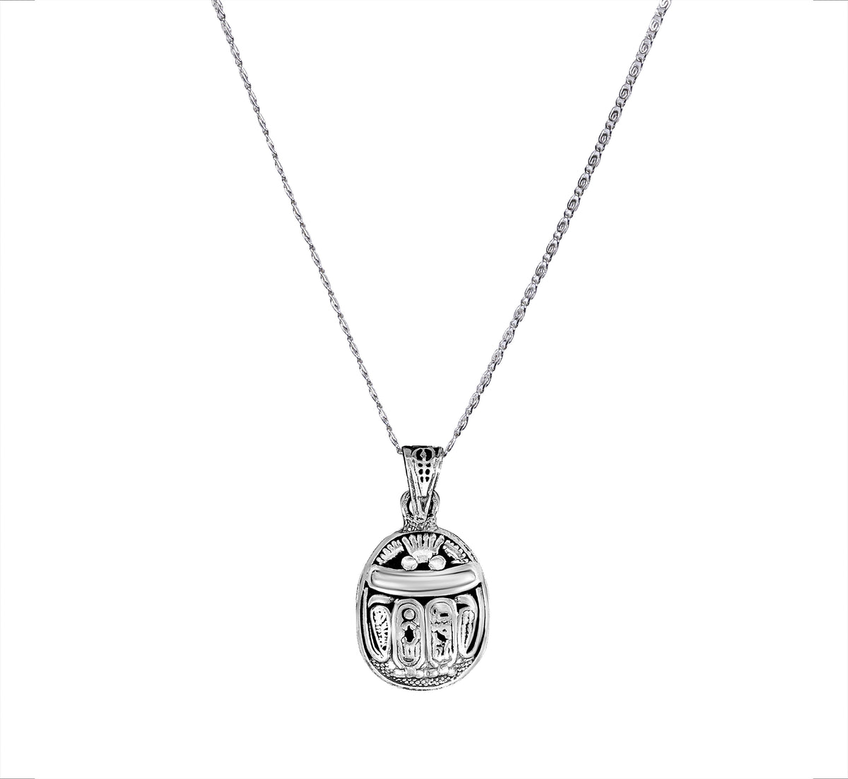 Egyptian Sterling Silver Scarab Beetle Pendant made in Egypt