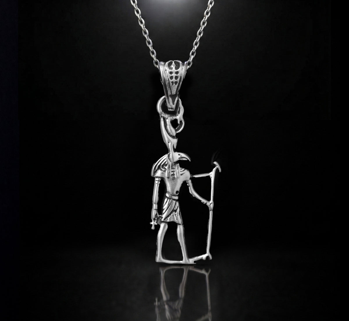 Egyptian Oxidozed Sterling Silver 925 God Seth Pendant; Egyptian Amulet Necklace made in Egypt