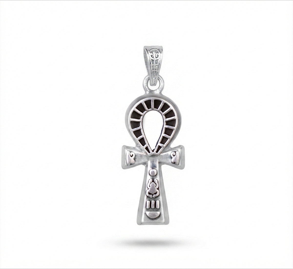 Egyptian Oxidozed Handcrafted 925 Sterling Silver Ankh Egyptian Key of life  Pendant and Chain