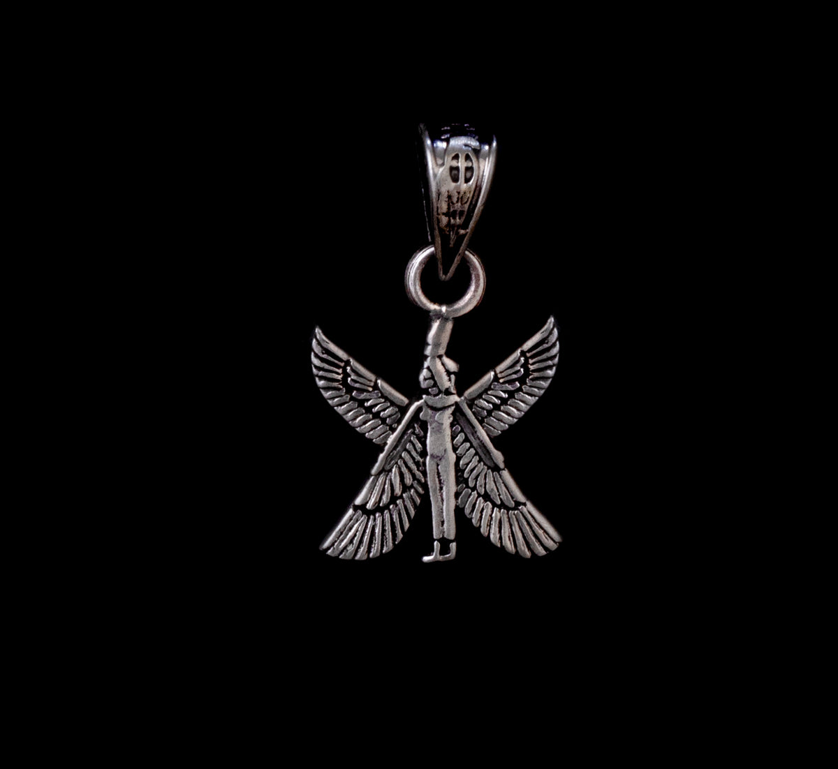 Egyptian Oxidozed Winged Goddess Isis Pendant 925 Sterling Silver Made in Egypt