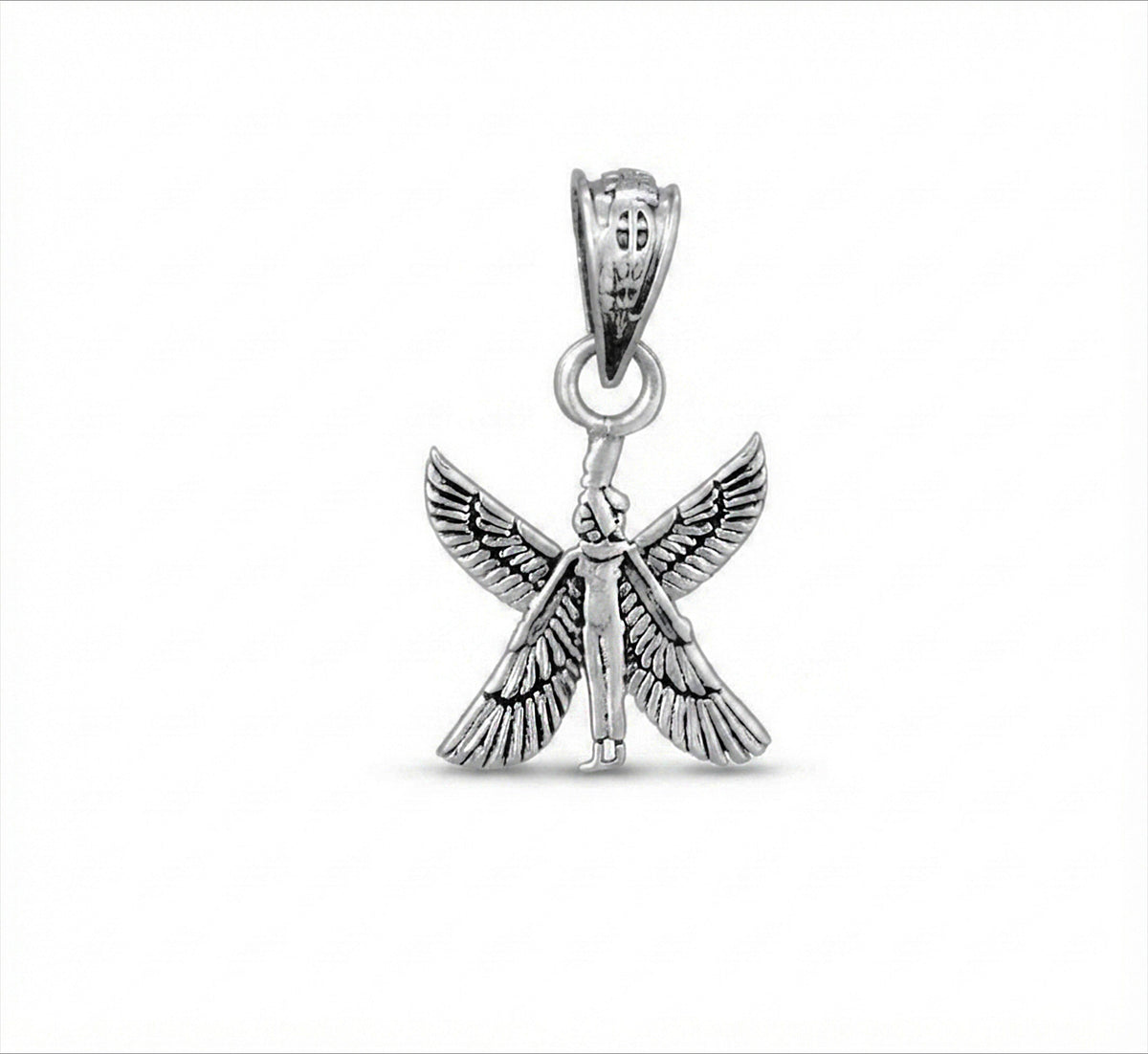 Egyptian Oxidozed Winged Goddess Isis Pendant 925 Sterling Silver Made in Egypt