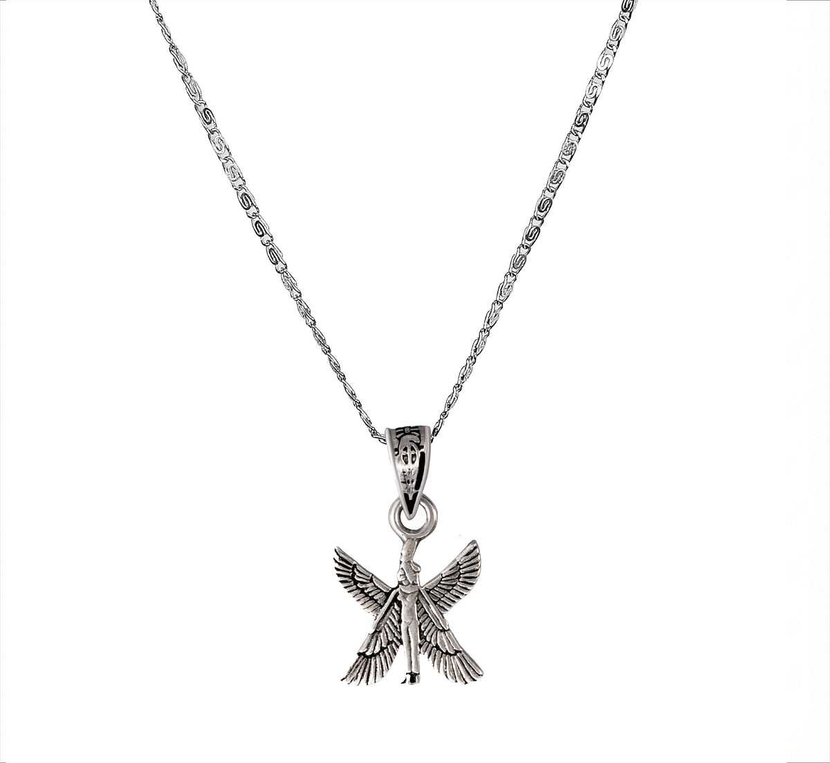 Egyptian Oxidozed Winged Goddess Isis Pendant 925 Sterling Silver Made in Egypt