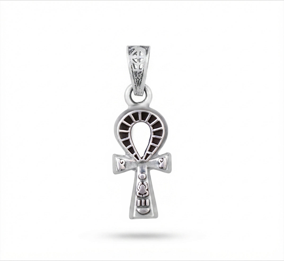 Egyptian Oxidozed Handcrafted 925 Sterling Silver Ankh Egyptian Key of life  Pendant and Chain