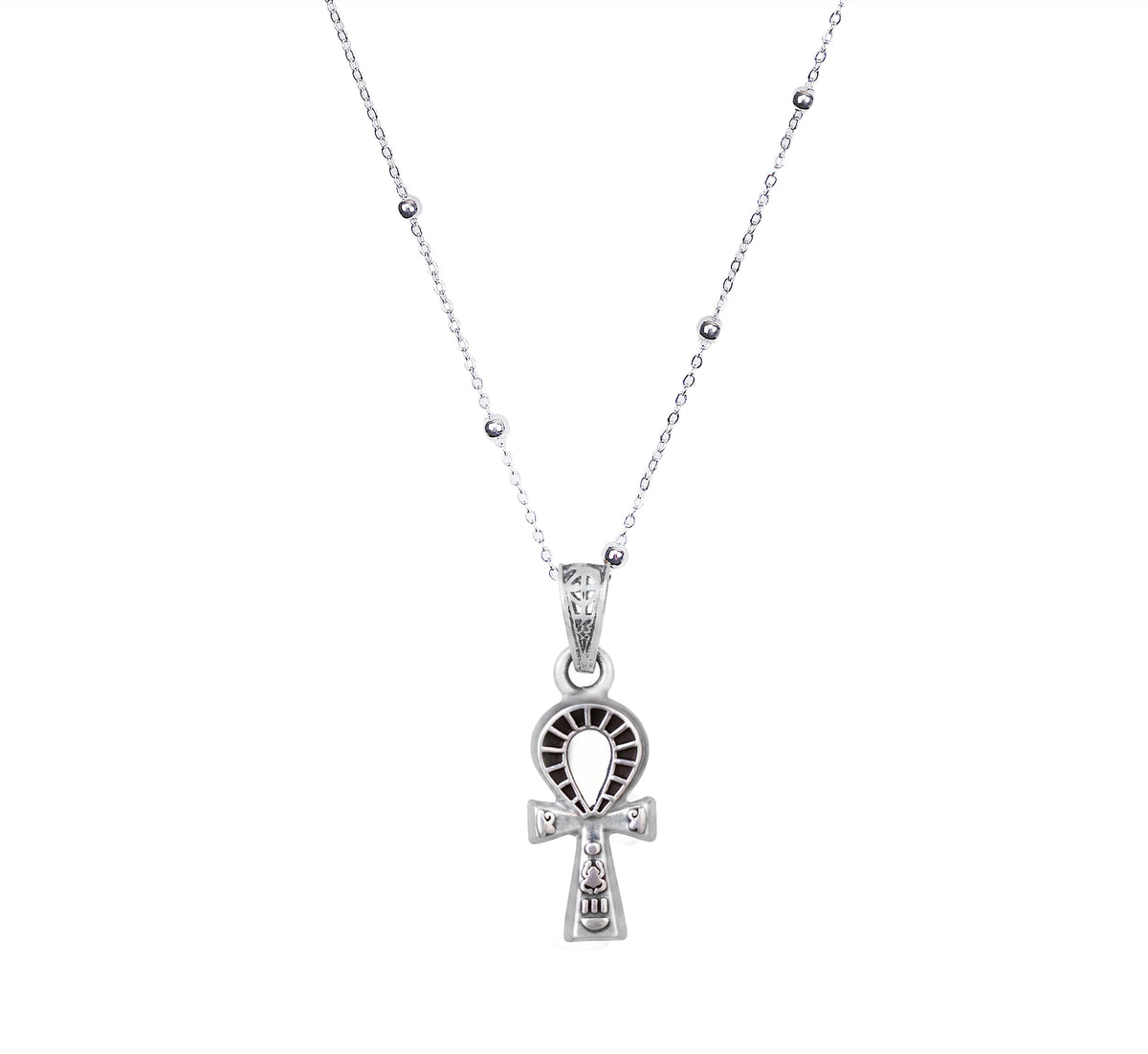 Egyptian Oxidozed Handcrafted 925 Sterling Silver Ankh Egyptian Key of life  Pendant and Chain