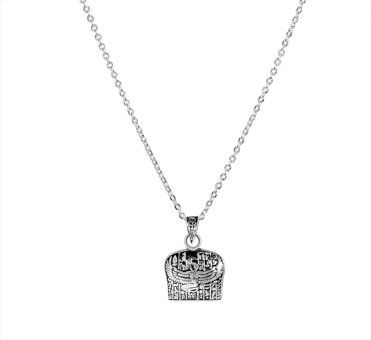 925 Sterling Silver Pendant Winged Goddess Isis in Alphabet- made in egypt