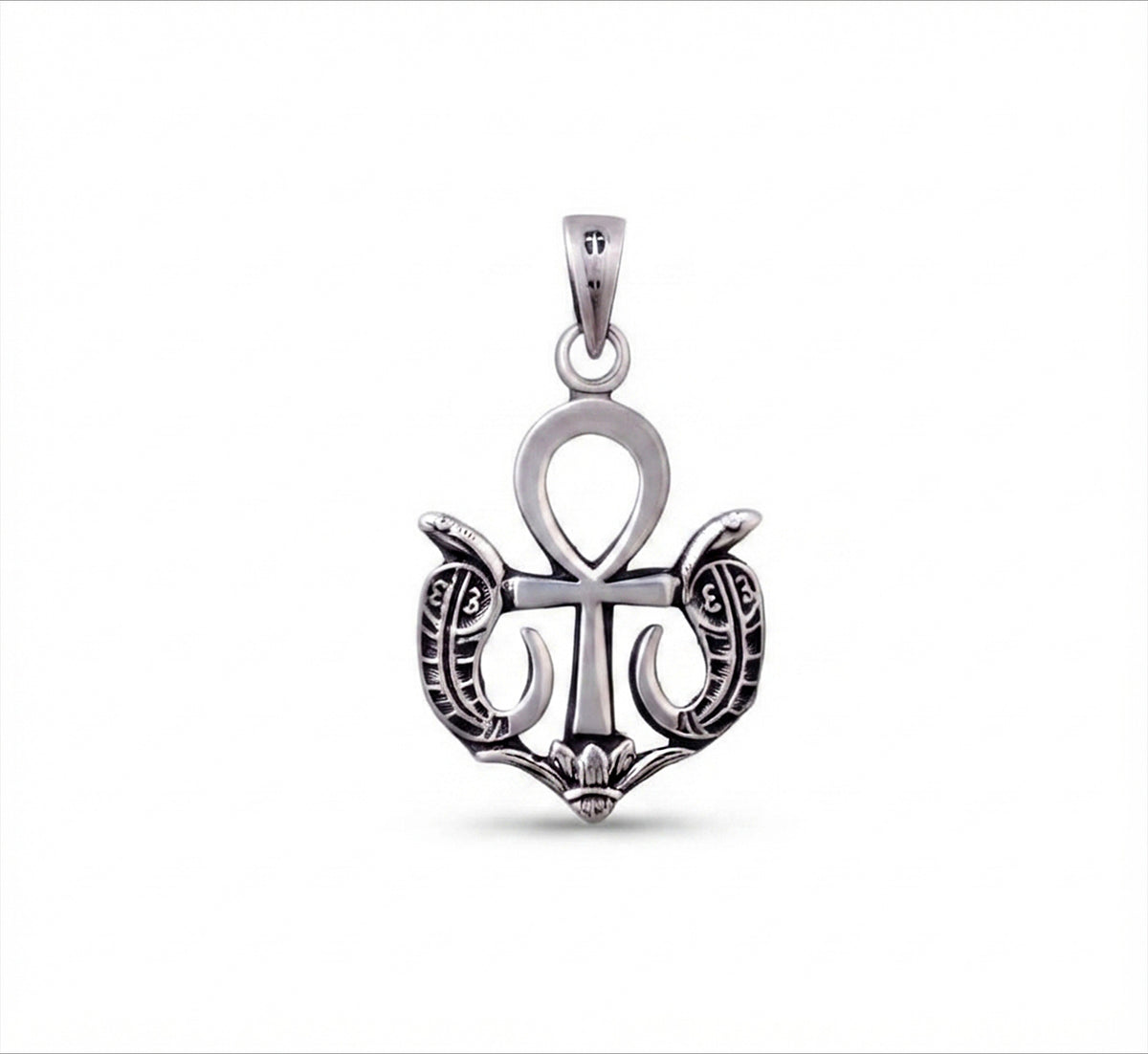 Egyptian Anck, lotus and Wadjet Cobra pendant Necklace- made in Egypt