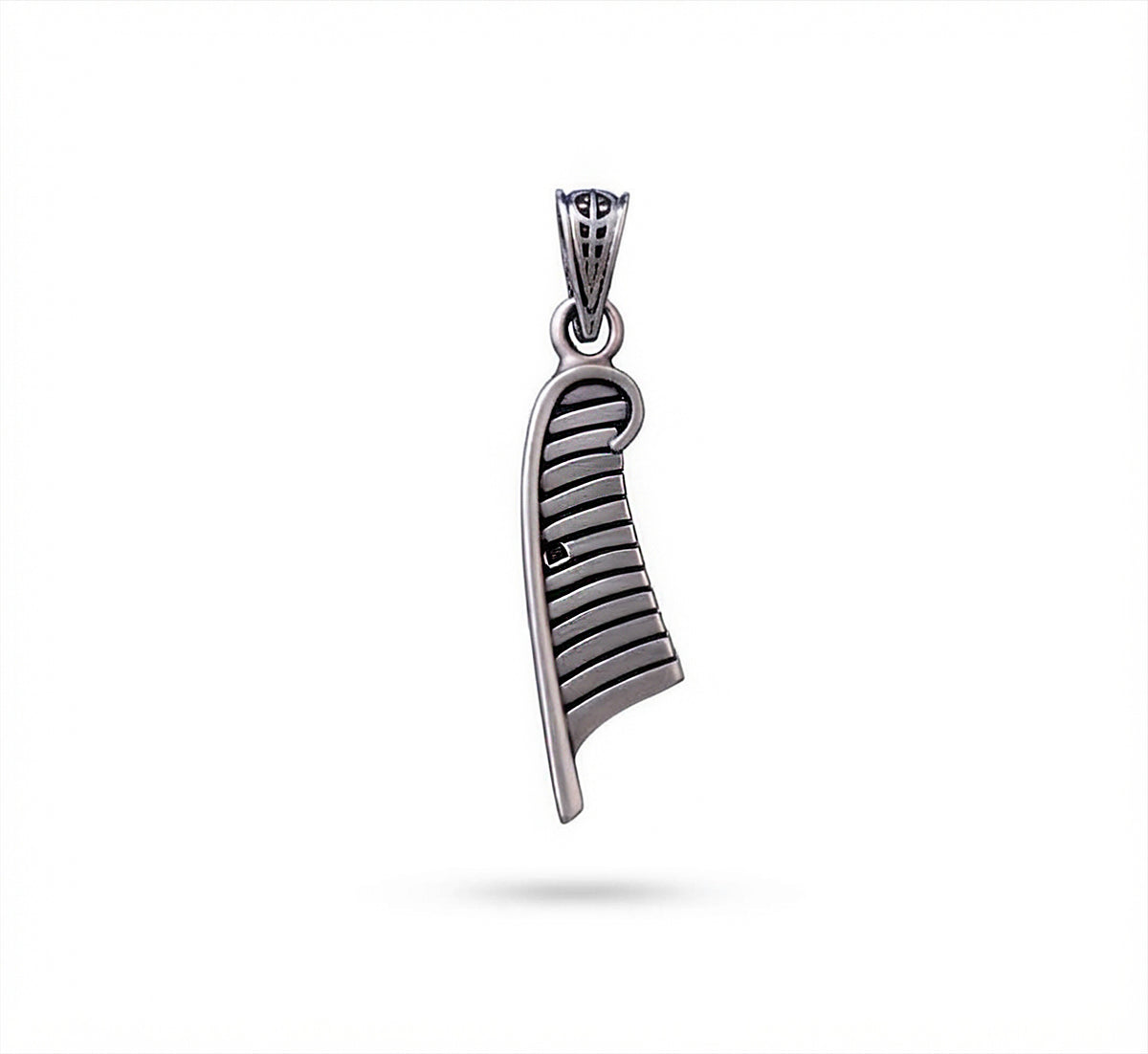 Sterling Silver Egyptian Goddess Ma'at 925 Feather Pendant Necklace