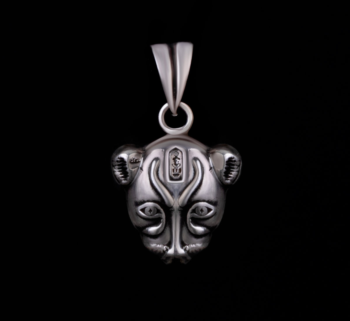 Sterling Silver Egyptian Goddess Sekhmet 925 Pendant Necklace