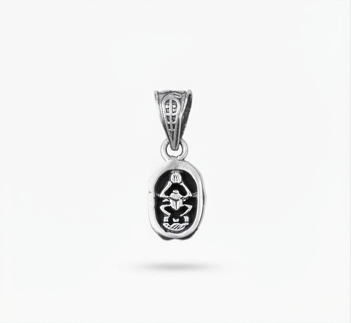 925 Sterling Silver Ancient Egyptian Scarab Pendant NecklaceElevate your style with this exquisite ancient Egyptian-inspired necklace.