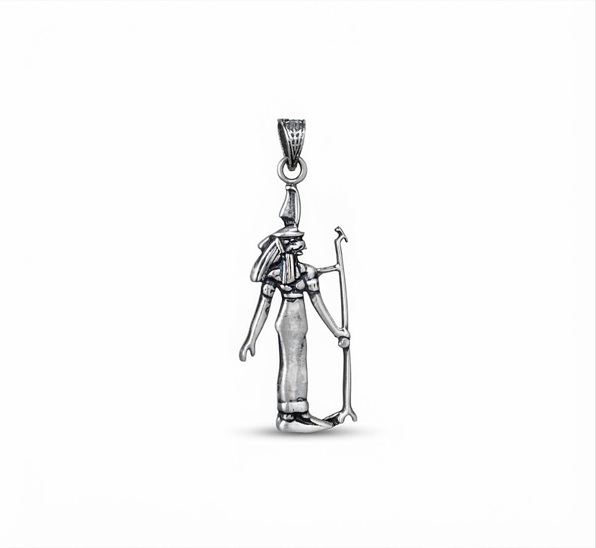 Exquisite 925 Sterling Silver Ma'at Goddess Pendant with Matching ChainEmbrace ancient wisdom and divine balance with this stunning Egyptian-inspired jewelry piece