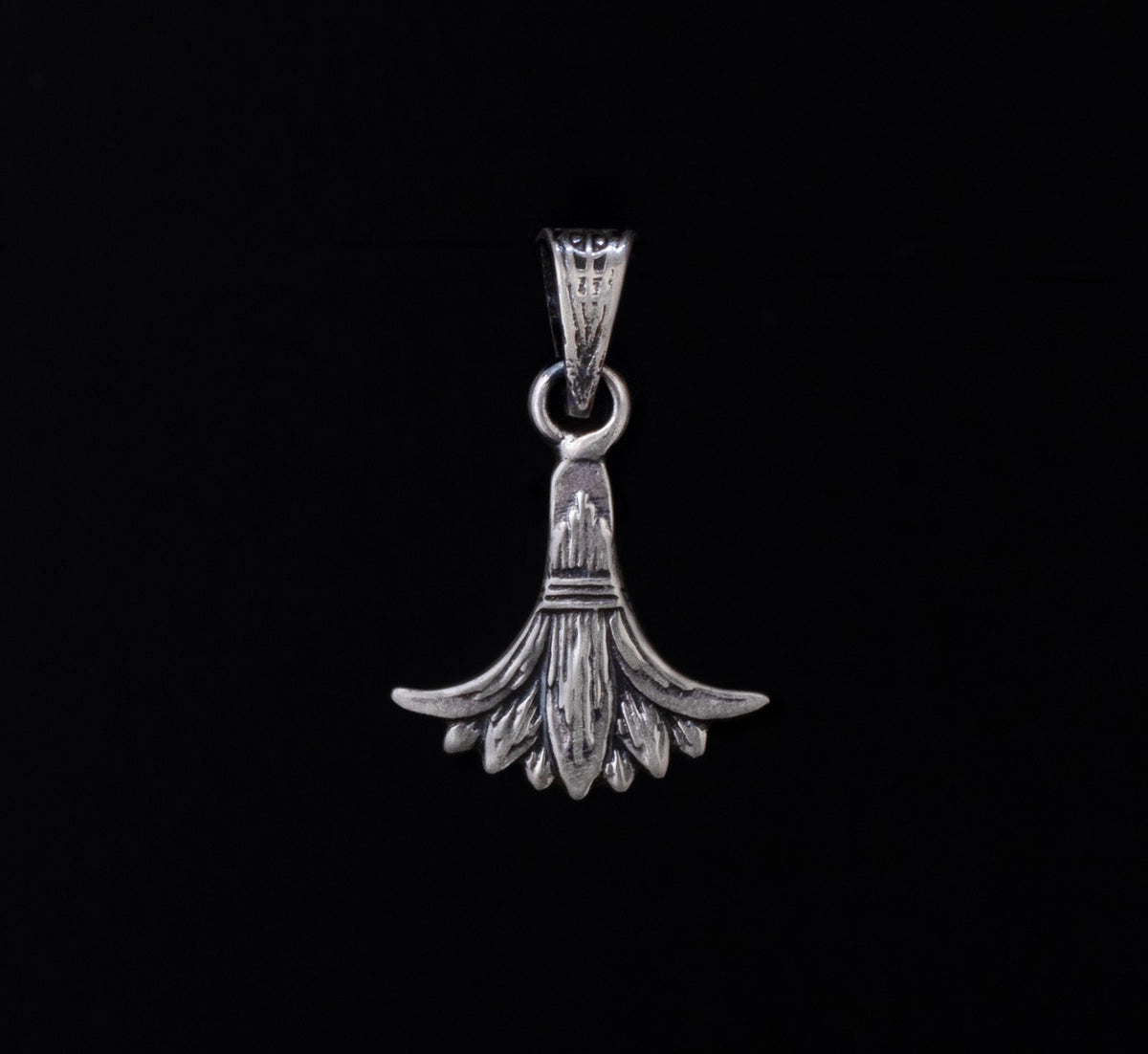 Sterling Silver Egyptian Lotus Flower 925 Pendant with Venetian Box Chain Necklace.
