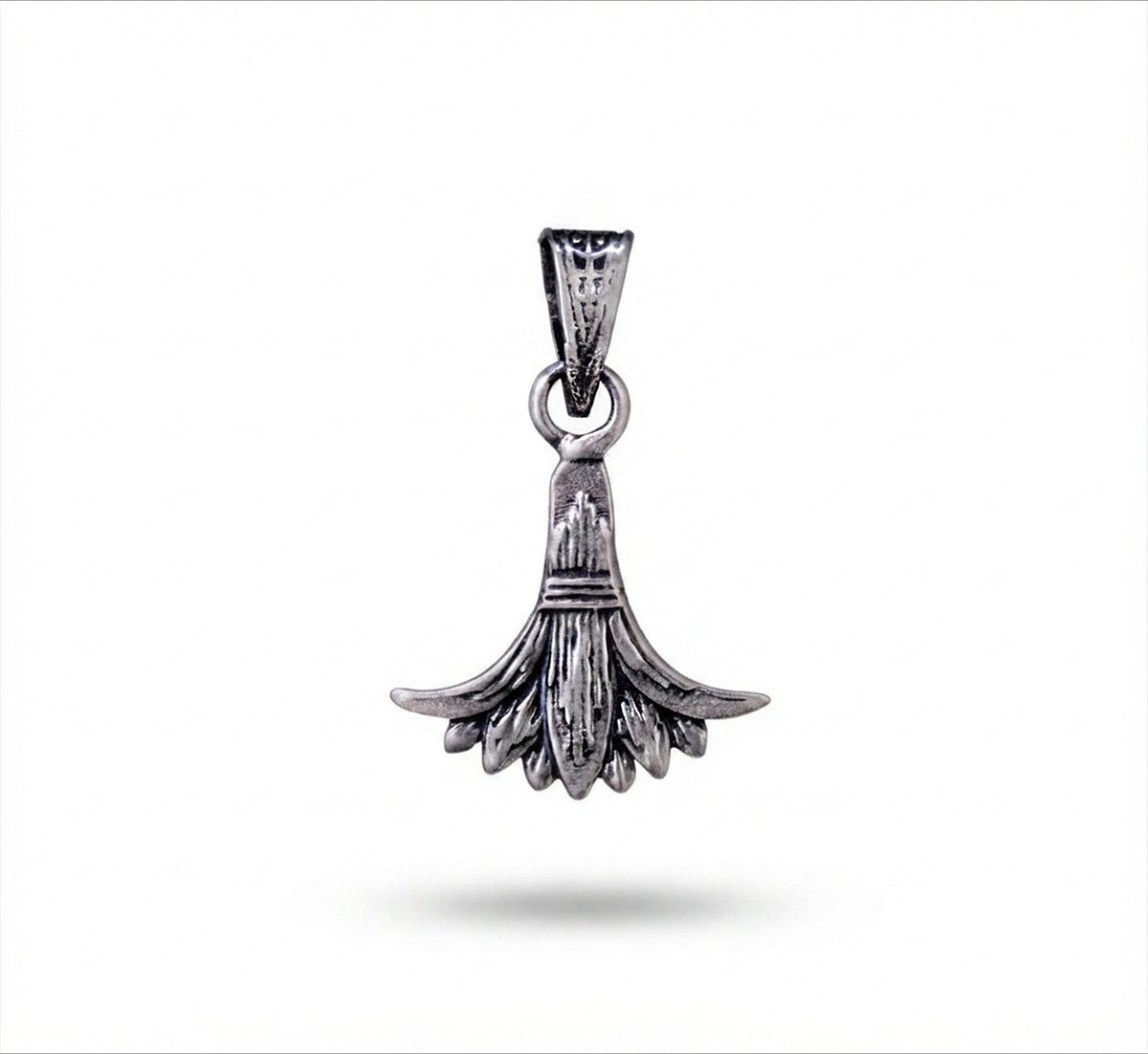 Sterling Silver Egyptian Lotus Flower 925 Pendant with Venetian Box Chain Necklace.