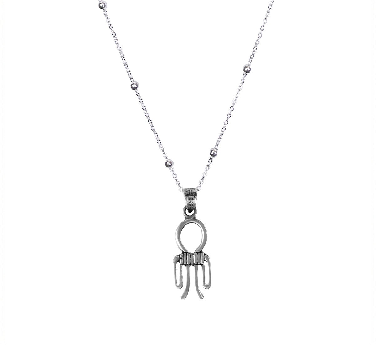 Ancient Egyptian Tyet / Knot of Isis Pendant with 925 Sterling Silver Chain Necklace
