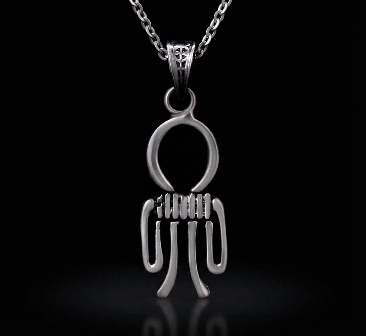 Ancient Egyptian Tyet / Knot of Isis Pendant with 925 Sterling Silver Chain Necklace