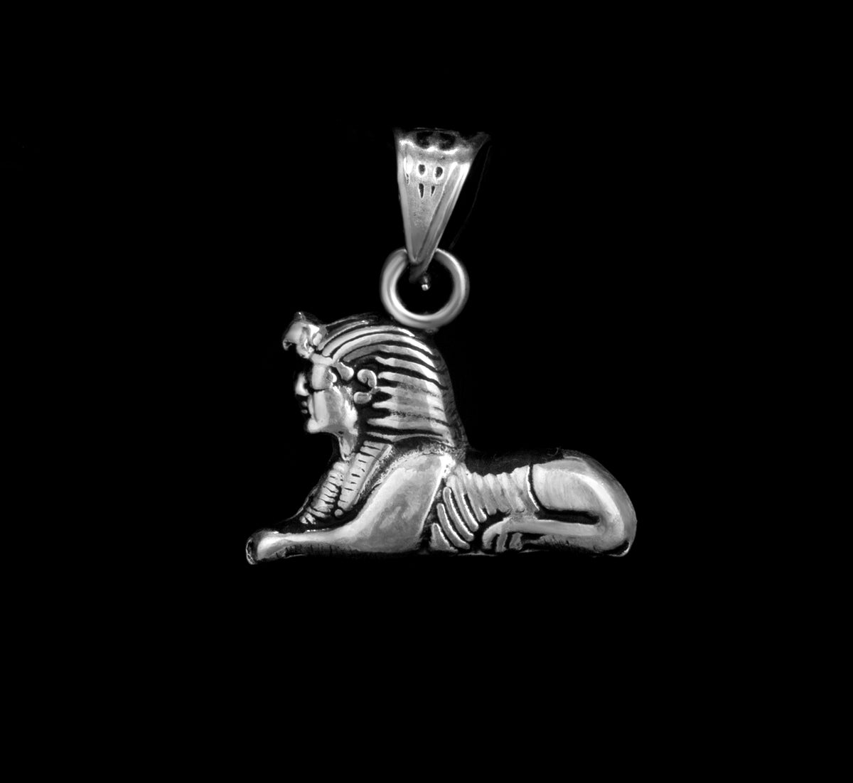 925 Sterling Silver Ancient Egyptian Sphinx Pendant Necklace