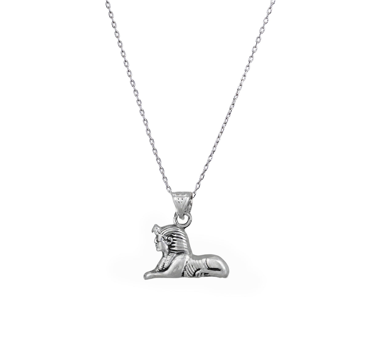 925 Sterling Silver Ancient Egyptian Sphinx Pendant Necklace
