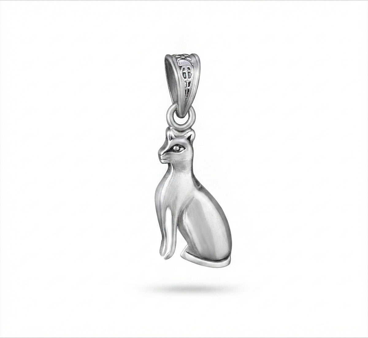 925 Sterling Silver Egyptian Bastet Cat Pendant Necklace Style: Vintage, Mythological, Minimalist.