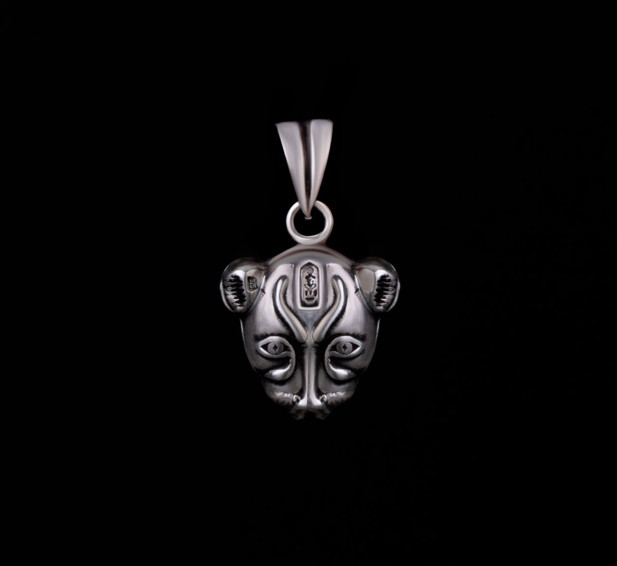 Sterling Silver Egyptian Goddess Sekhmet 925 Pendant Necklace
