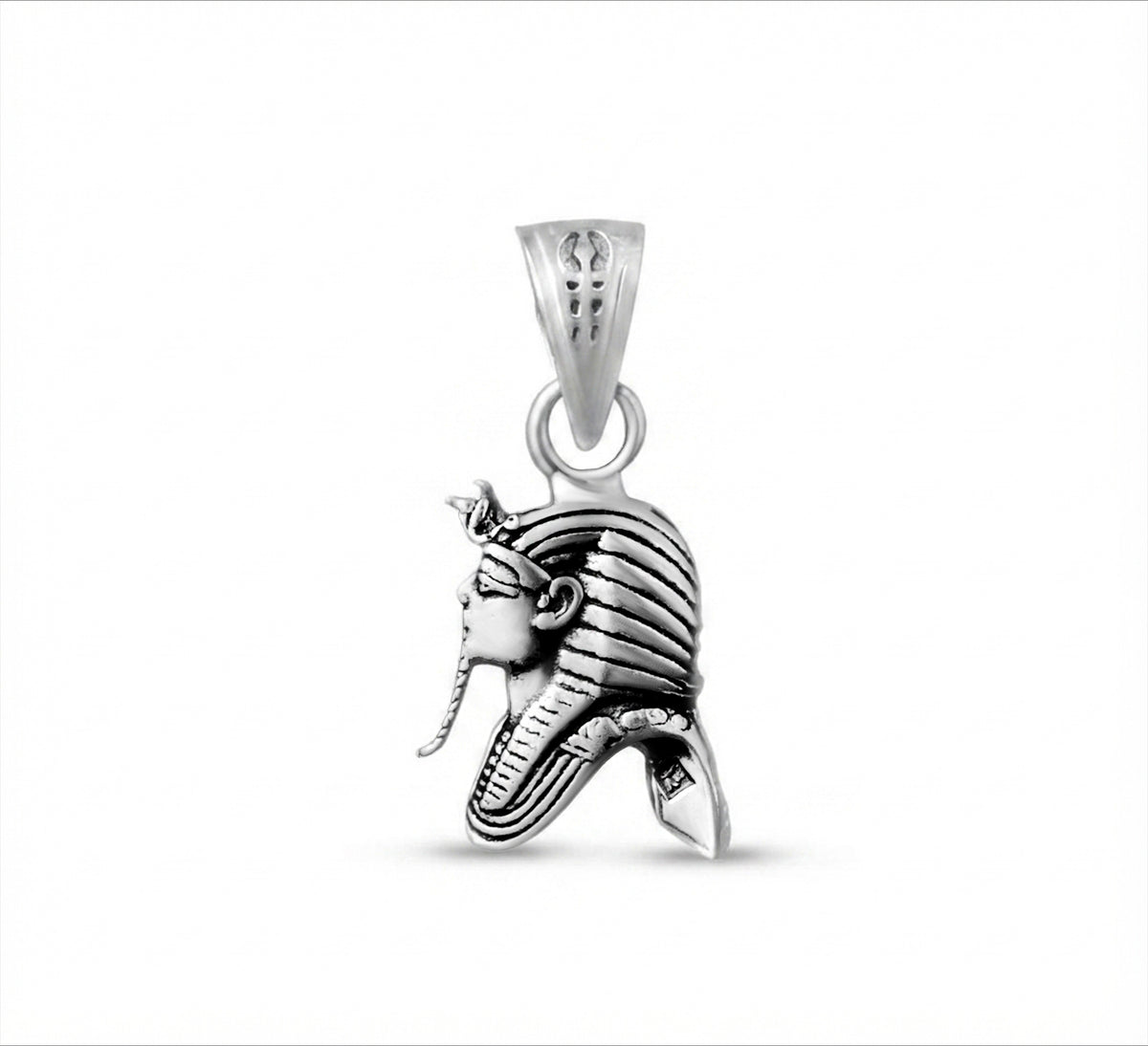 925 Sterling Silver Egyptian King Tut Pharaoh Pendant Necklace