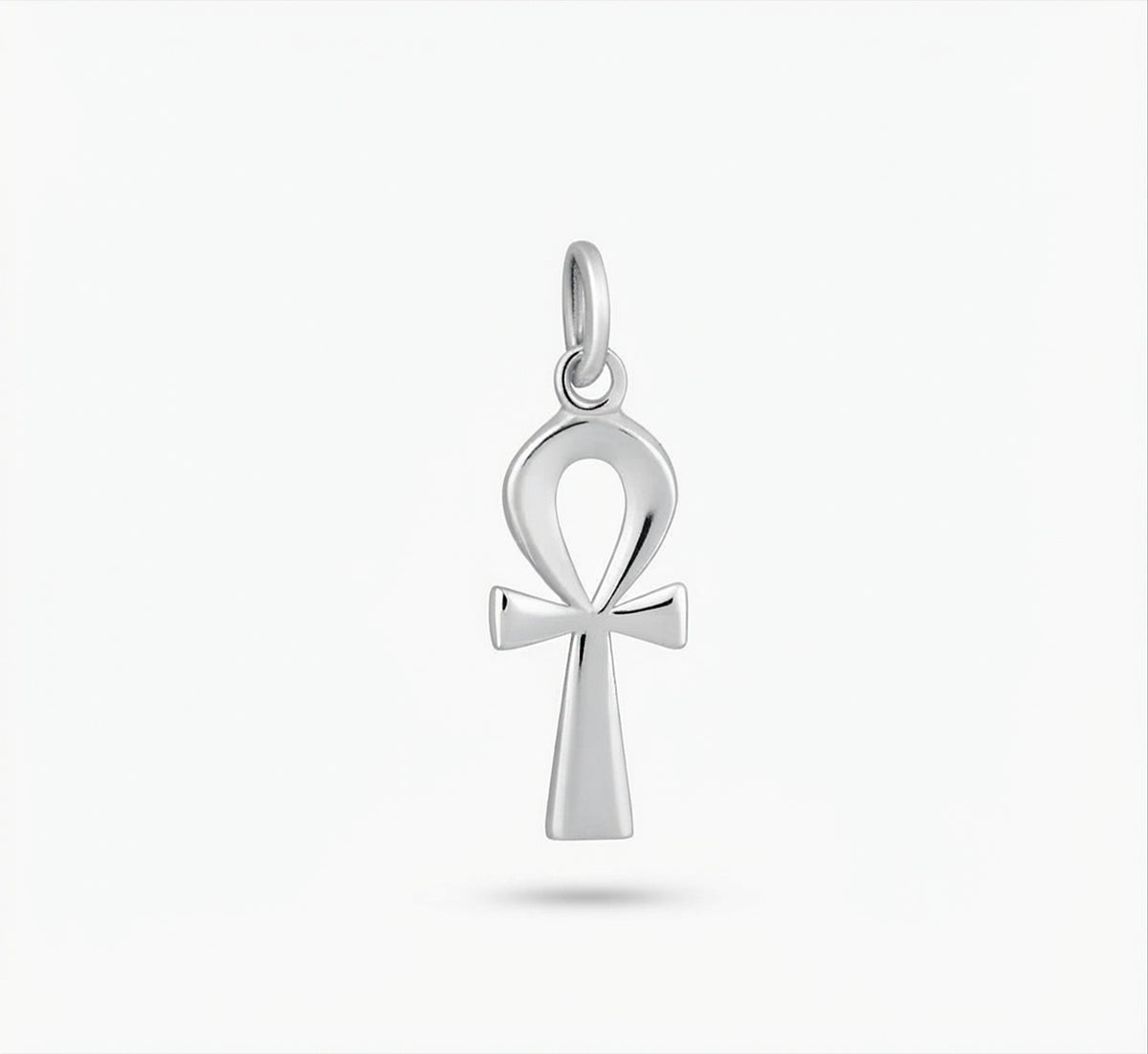 Sterling Silver 925 Small Ankh Cross Pendant with Matching Chain Necklace