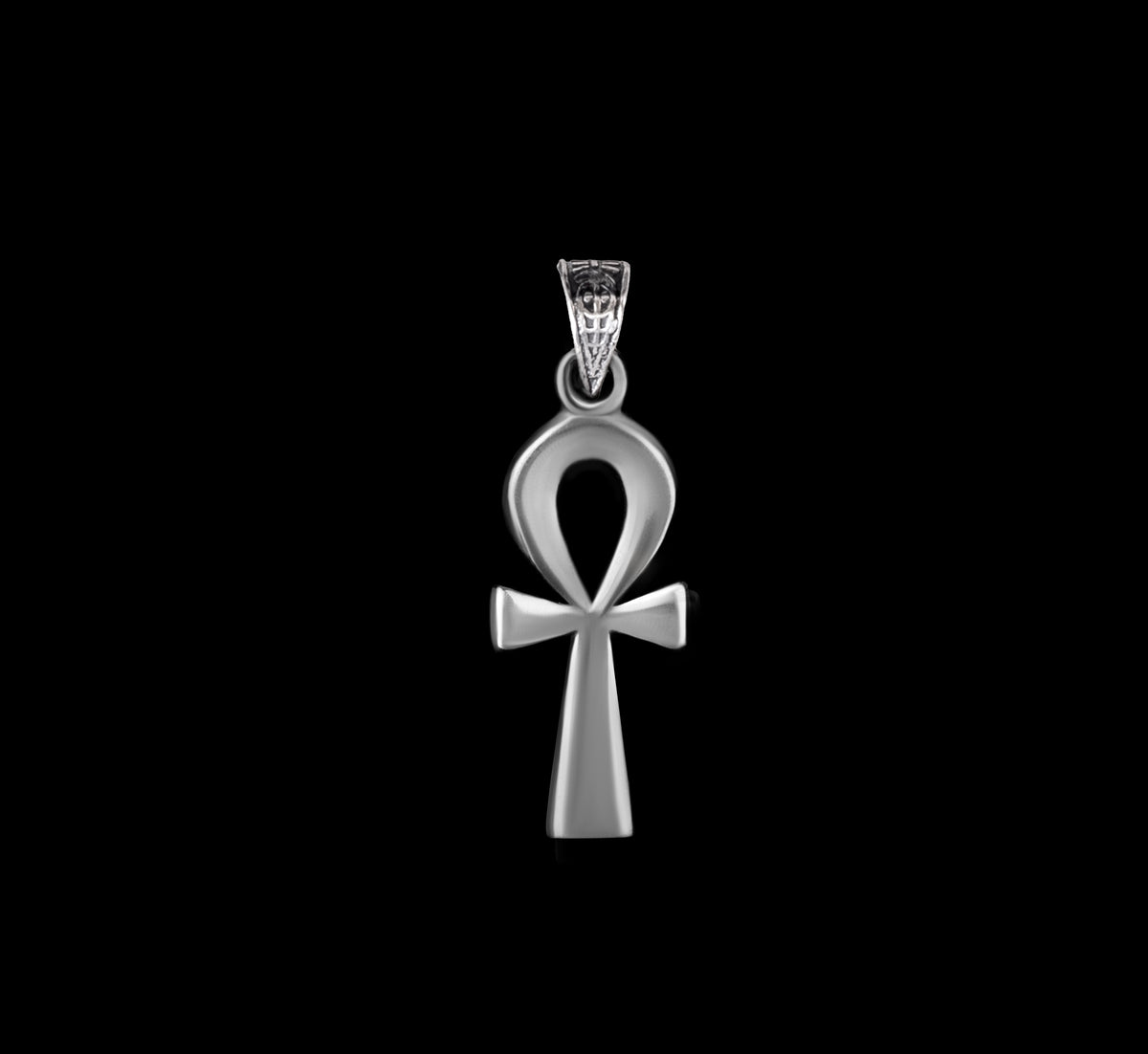 Sterling Silver 925 Ankh Cross Pendant with Matching Chain Necklace