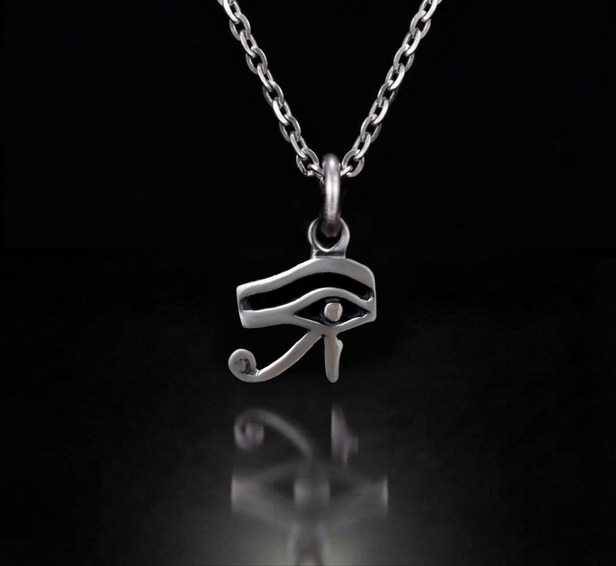 925 Sterling Silver Ancient Egyptian Eye of Horus Pendant Necklace