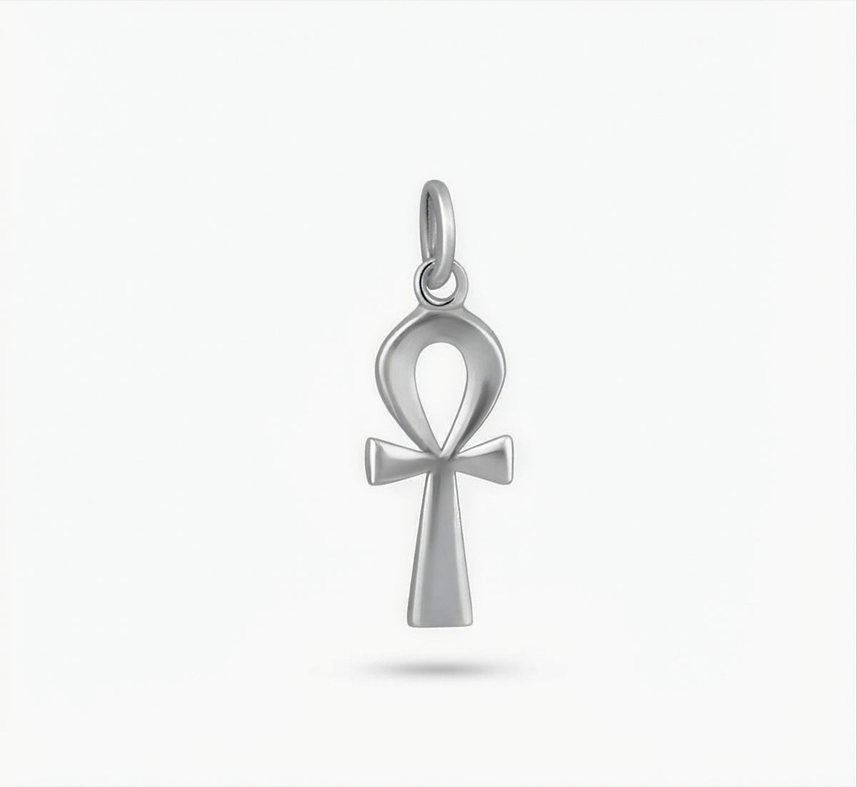 Sterling Silver 925 Ankh Cross Pendant with Matching Chain Necklace