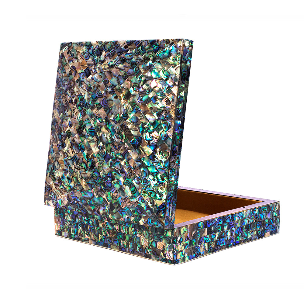 Egyptian jewelry box inlaid with mother of pearl Blue