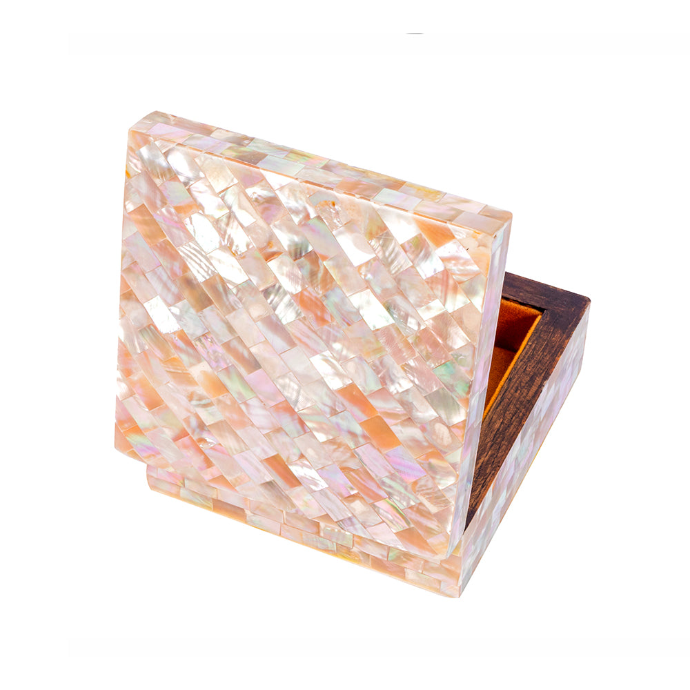 Egyptian jewelry box inlaid with mother of pearl