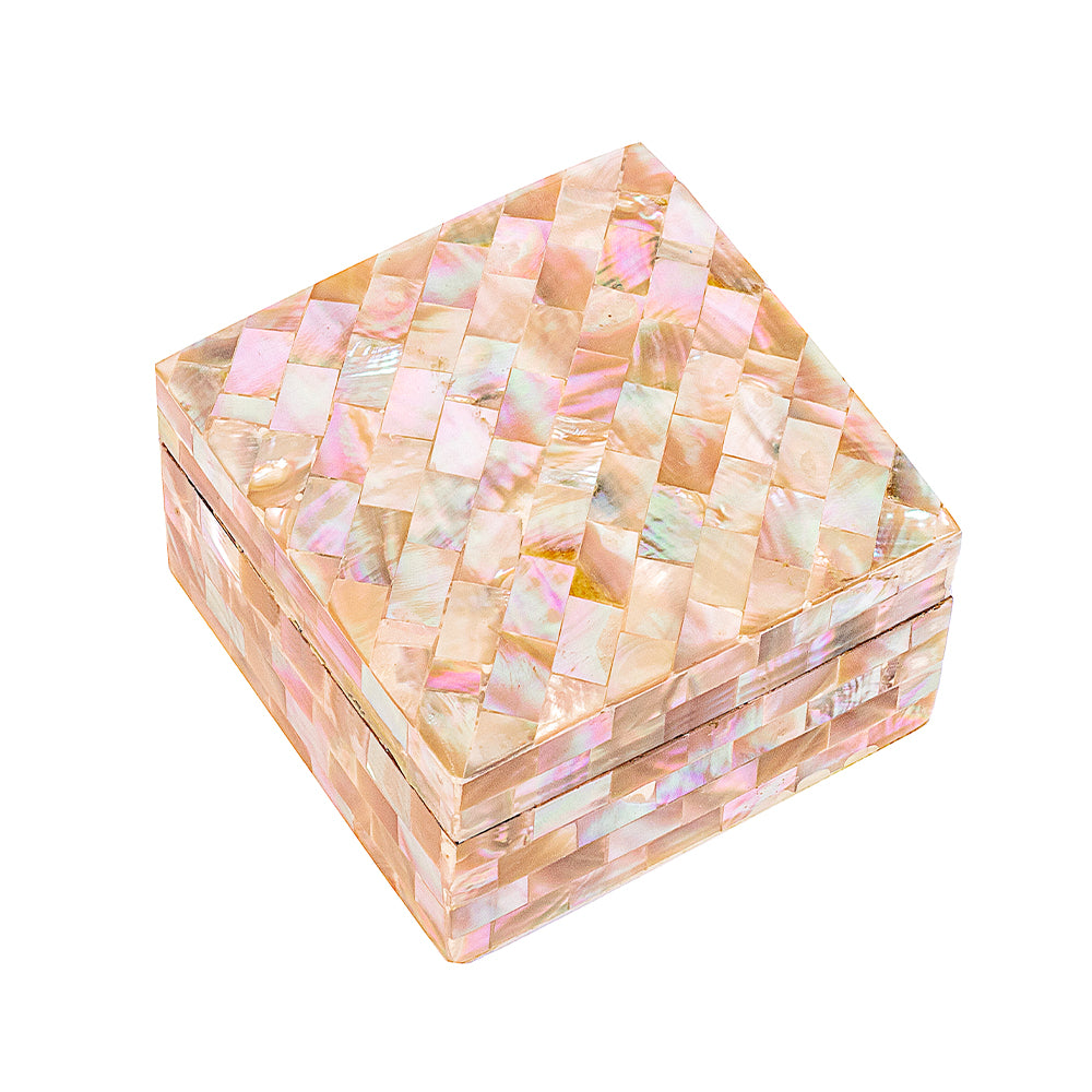 Egyptian jewelry box inlaid with mother of pearl
