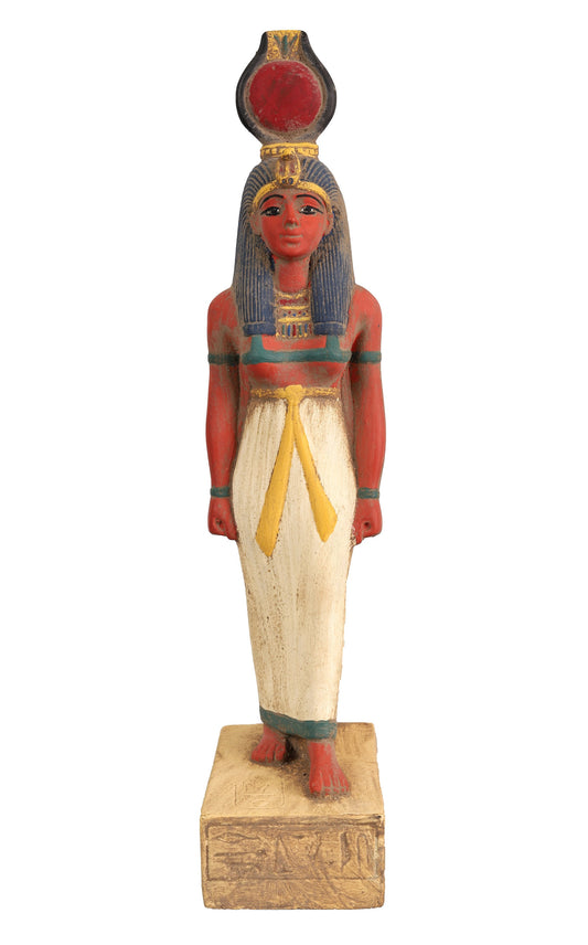 Egyptian Goddess Isis Statue made of heavy Stone with hand Painted natural colors