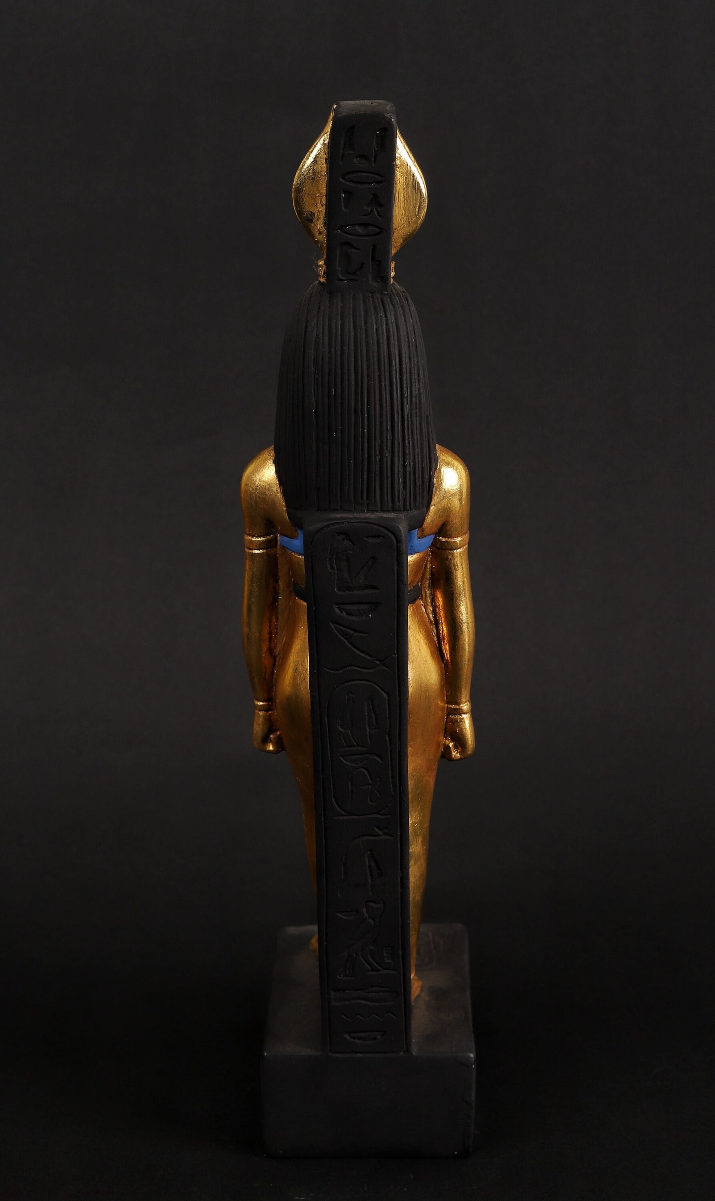 Egyptian Godess Isis made of heavy stone with gold leaf hand Paint