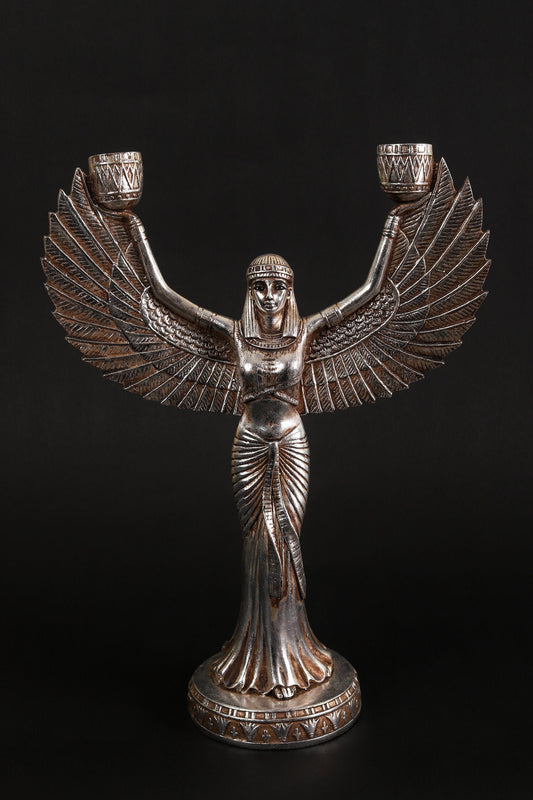 Egyptian Goddess Isis made of heavy stone with hand Paint natural colours