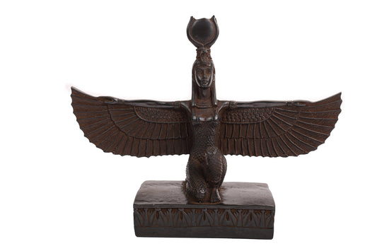 Statue of Goddess Isis open wings made of polystone