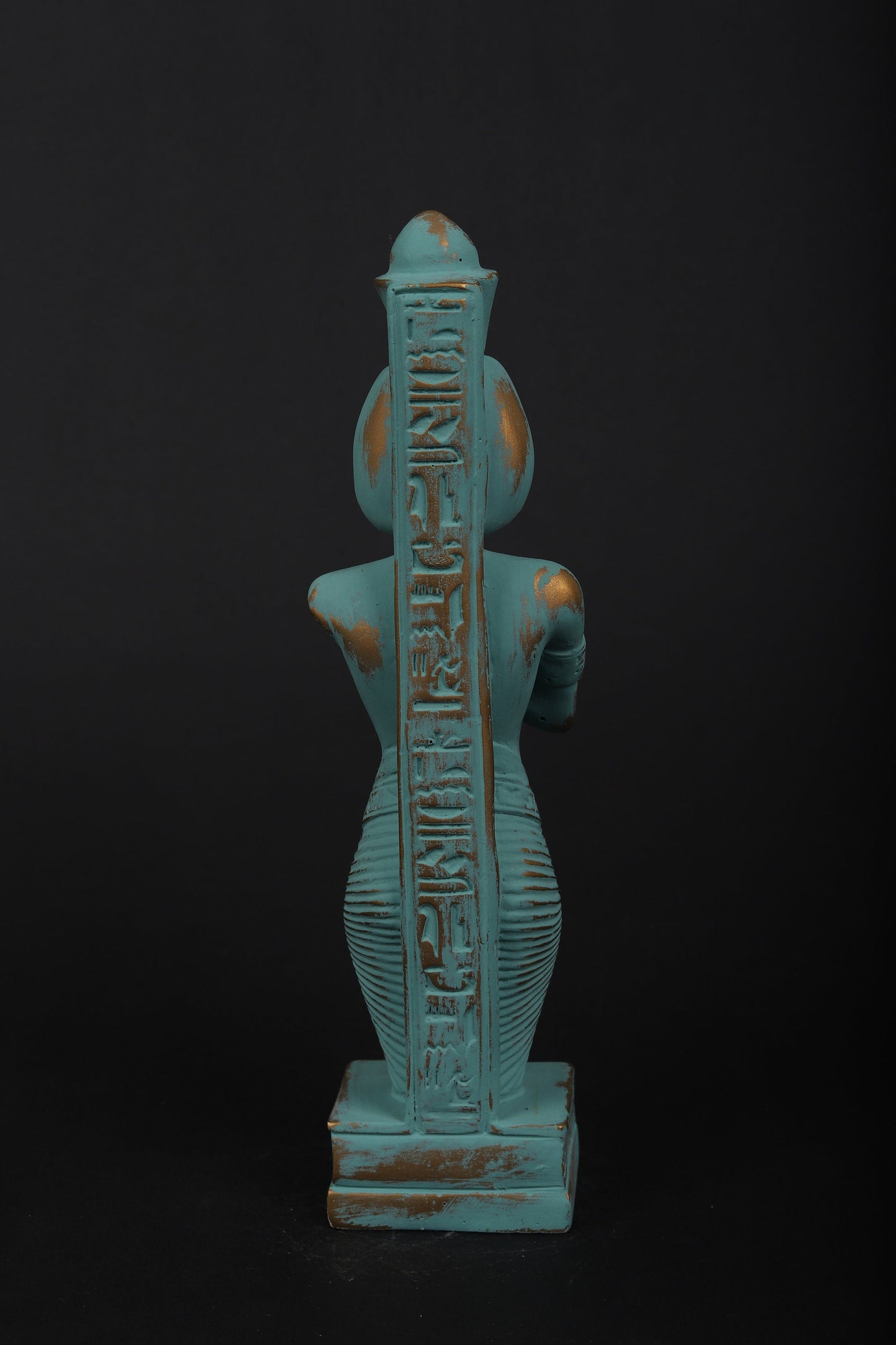 Statue of King Akhenaten also called (Amenhotep IV) father of youngest king Tutankhamun in green color made in Egypt