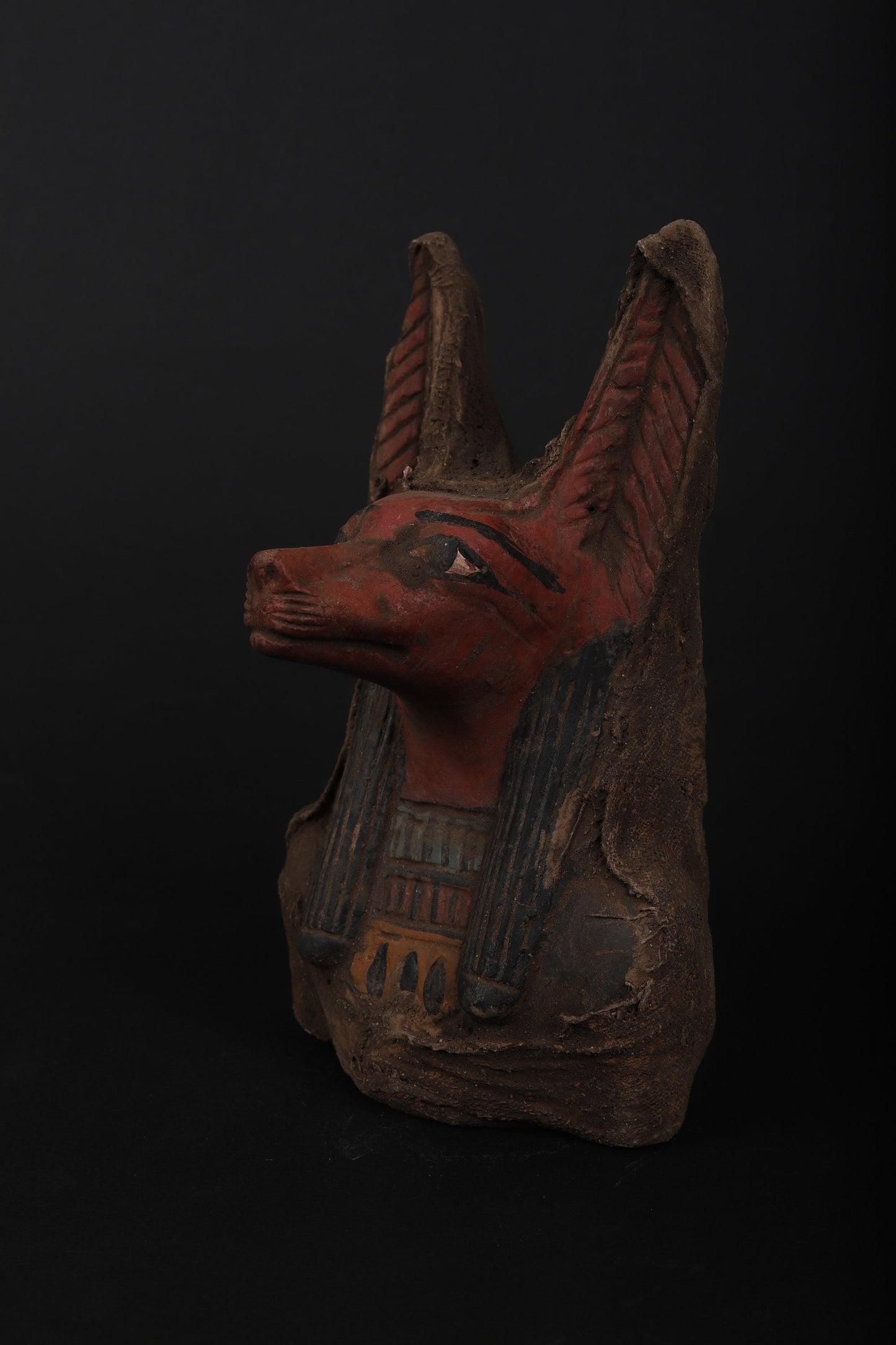 Statue of Egyptian of Anubis heavy stone covered with Fabric of Linen