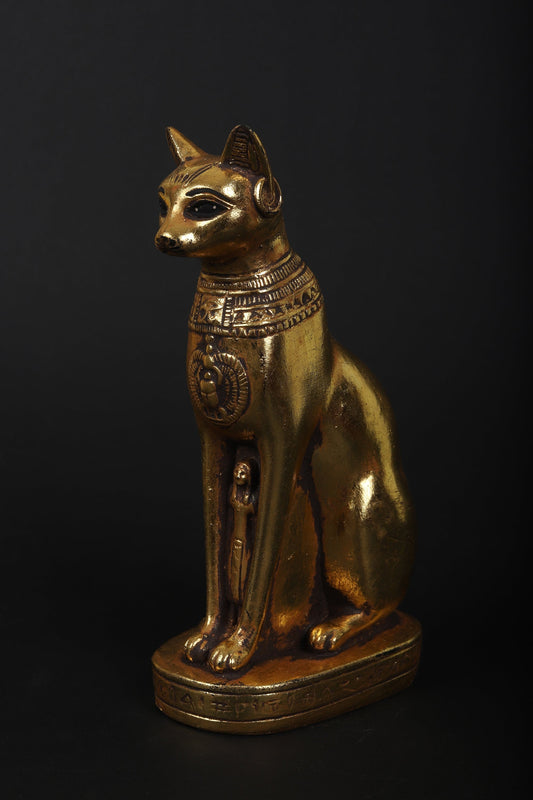 Egyptian Cat Goddess Bastet and Isis in between