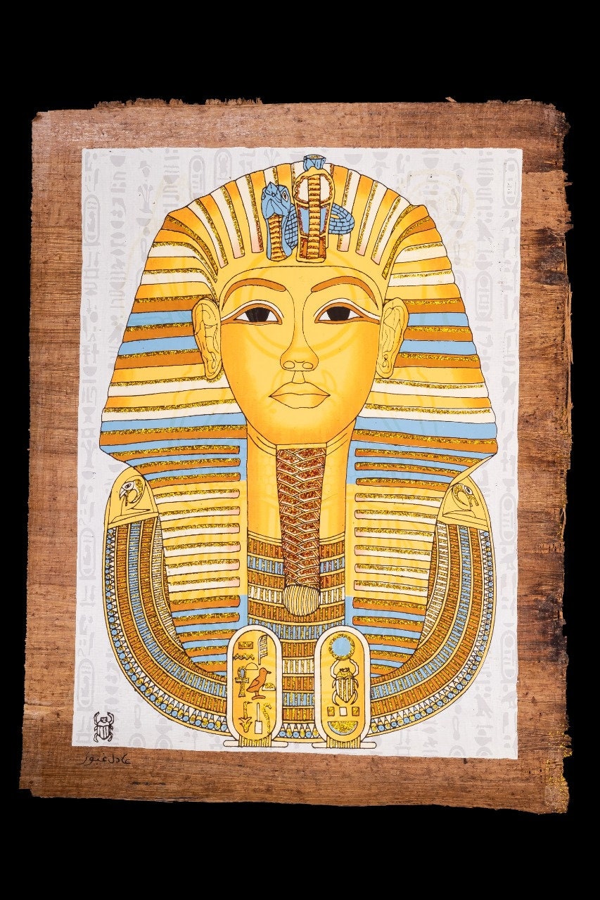 Egyptian pharaonic papyrus glow at the night other shape