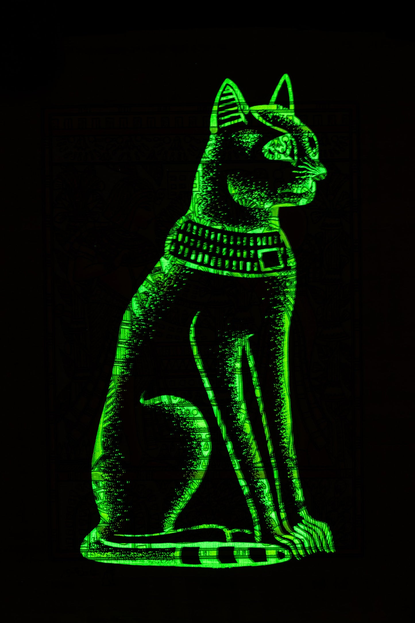 Egyptian pharaonic papyrus glow at night - Certificated