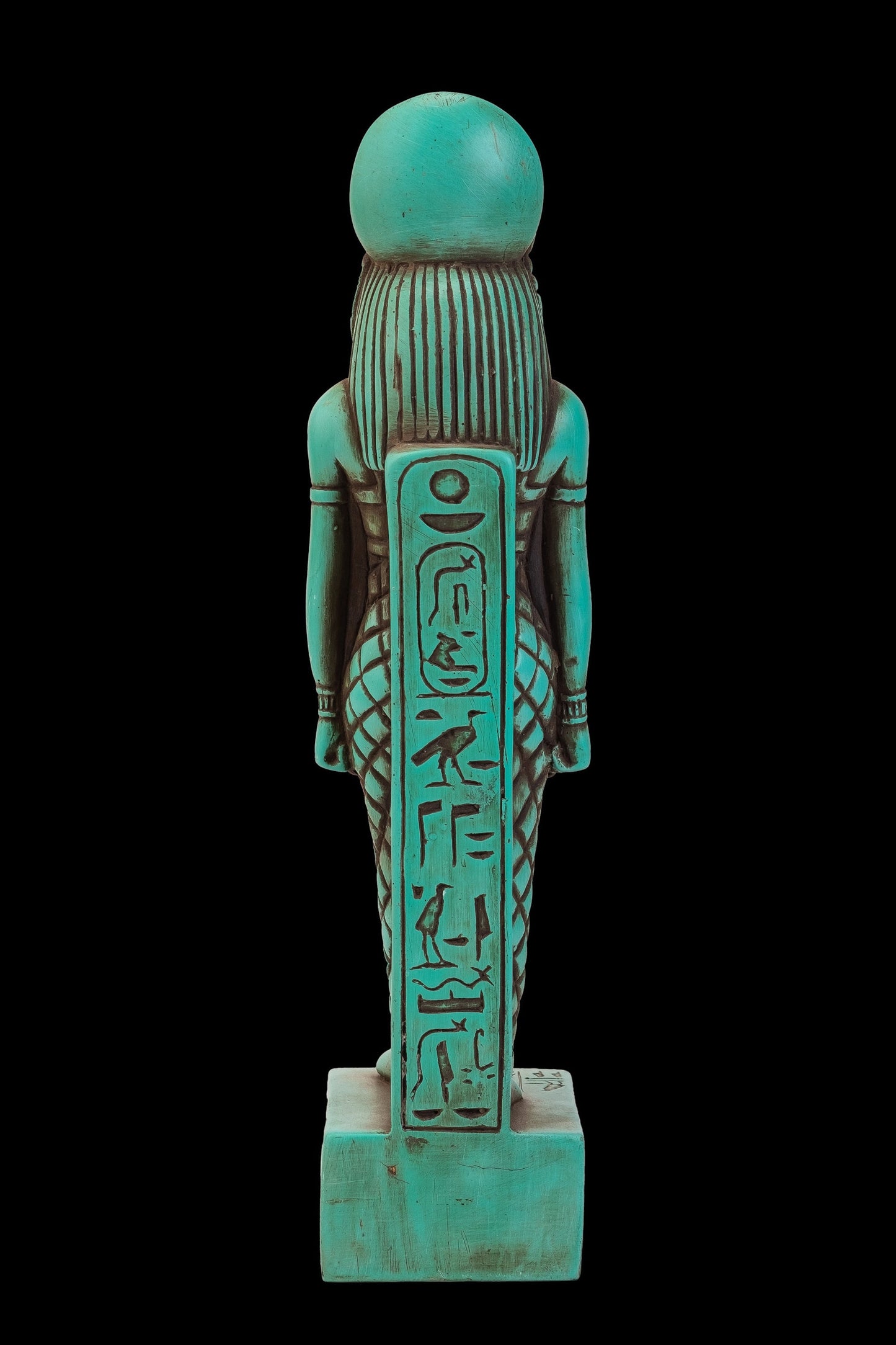 Ancient Egyptian statue of Sekhmet whose Lioness head with a woman's body has the eye of the sun Pharaohs made of heavy stone