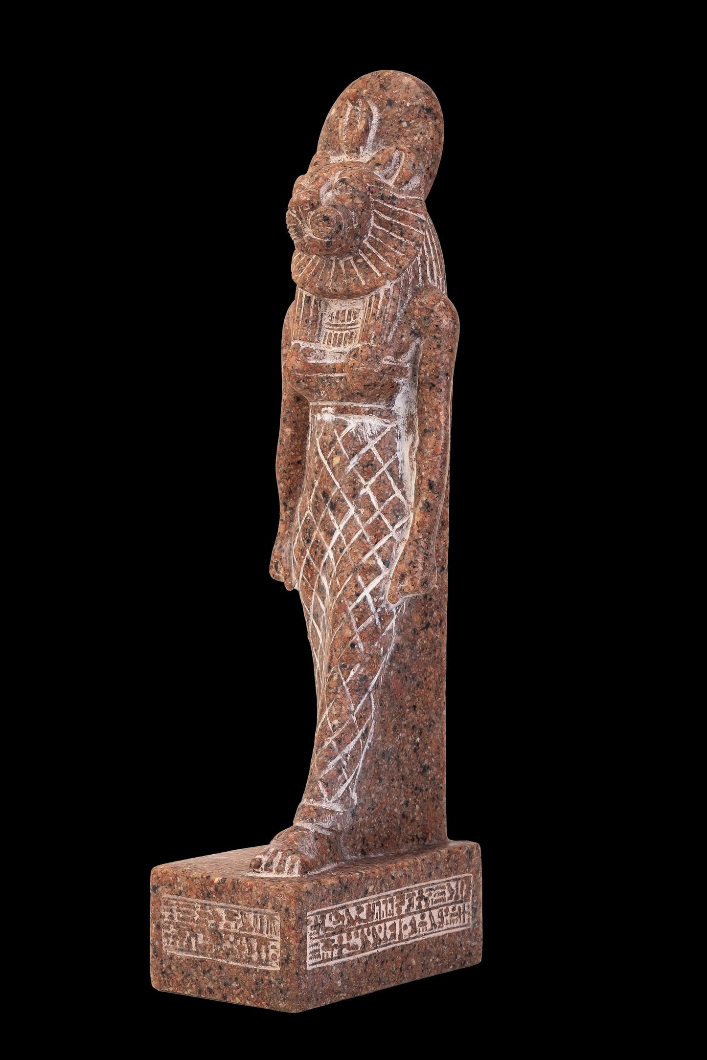 Ancient Egyptian statue of Sekhmet, whose Lioness head with a woman's body has the eye of the sun Pharaohs